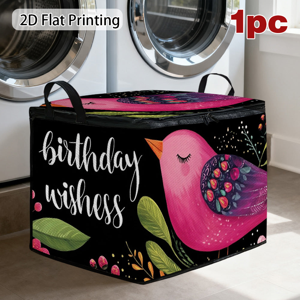 Cutie de depozitare pliabilă BirdBox cu capac sigur și design luminos cu pasăre