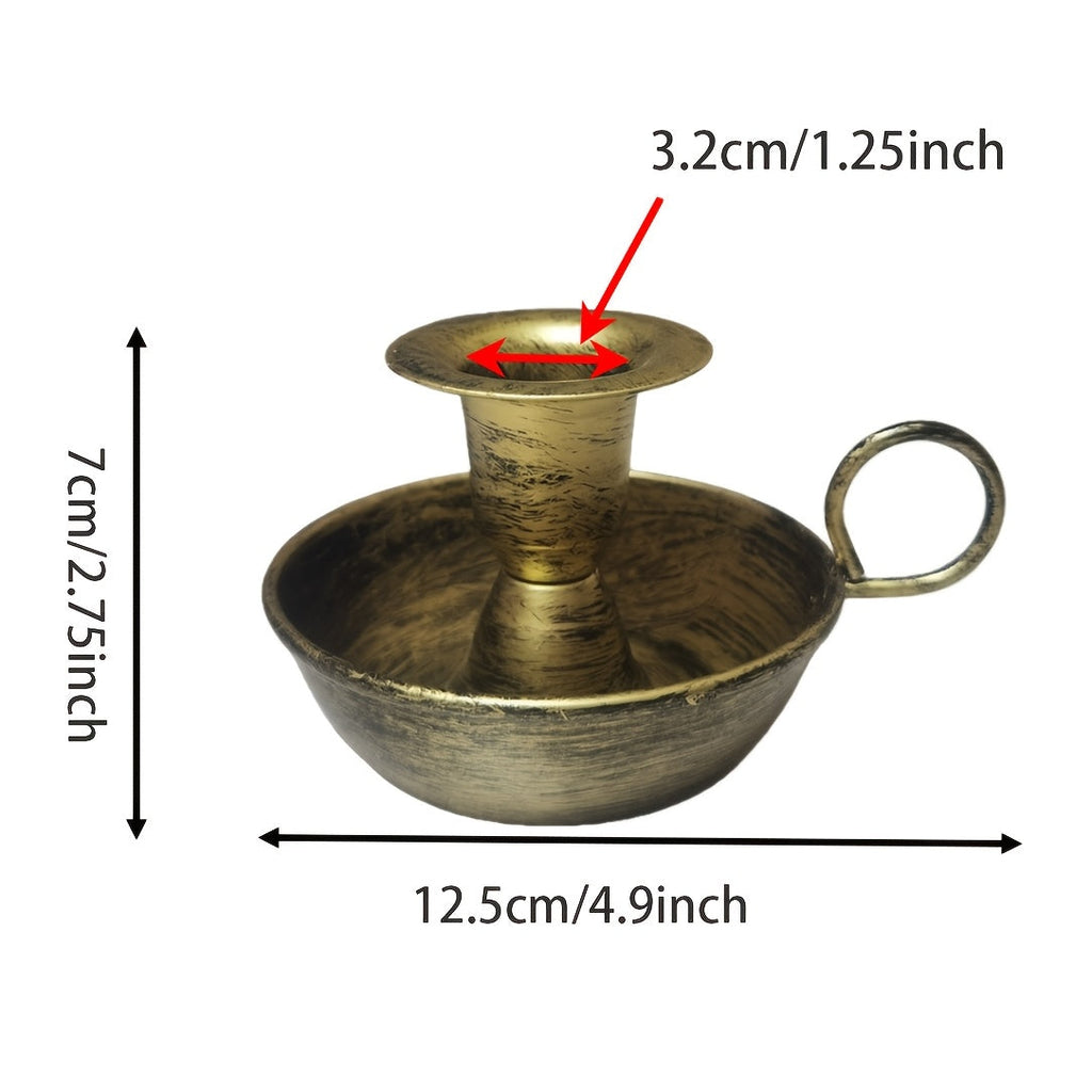 Nordique Iron Candle Holder In Vintage Deco Style For Tabletop