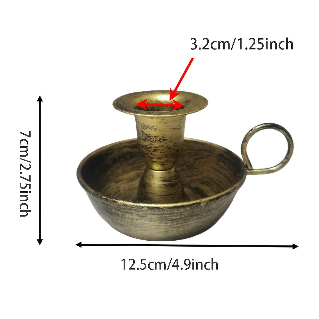 Nordique Iron Candle Holder In Vintage Deco Style For Tabletop
