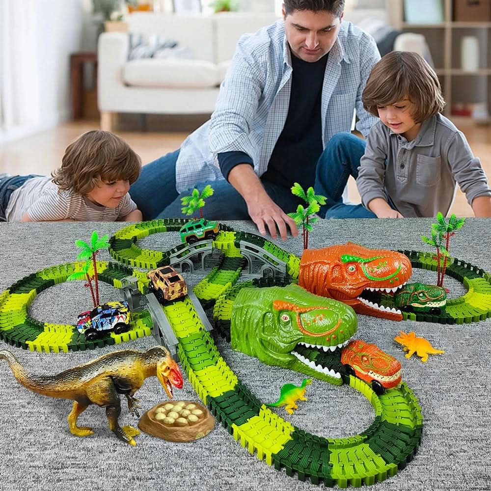 Interaktywny Pociąg Dinozaurów RaptorRail dla Kreatywnych Dzieci w Wieku 3 lat i Starszych