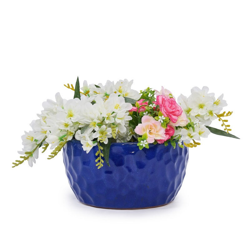 Cobalthaven Vintage Handmade Ceramic Planter Set for Indoor Use