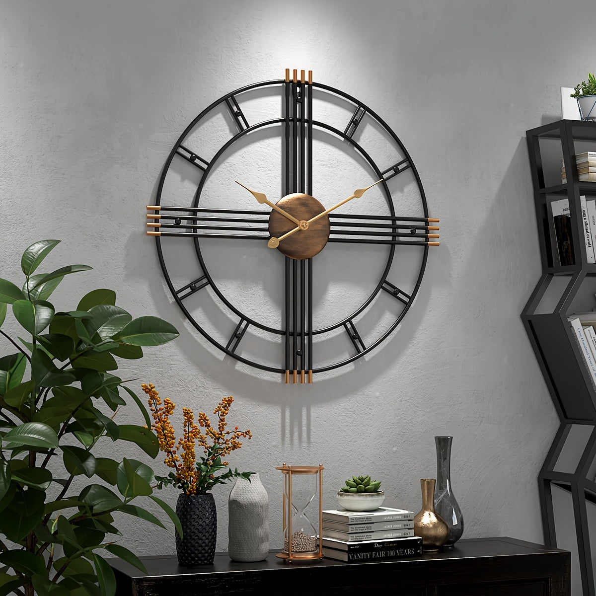 Nástěnné hodiny Casaelix Geometric Cross s minimalistickým designem a tichým chodem