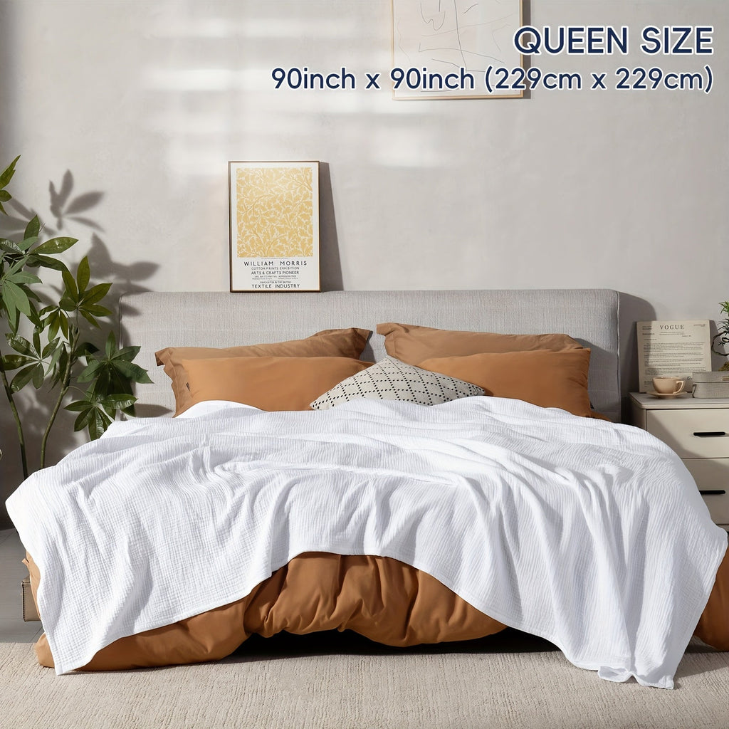 Cloudsoft 4-Layer Cotton Blanket Delivers Year-Round Breathable Comfort