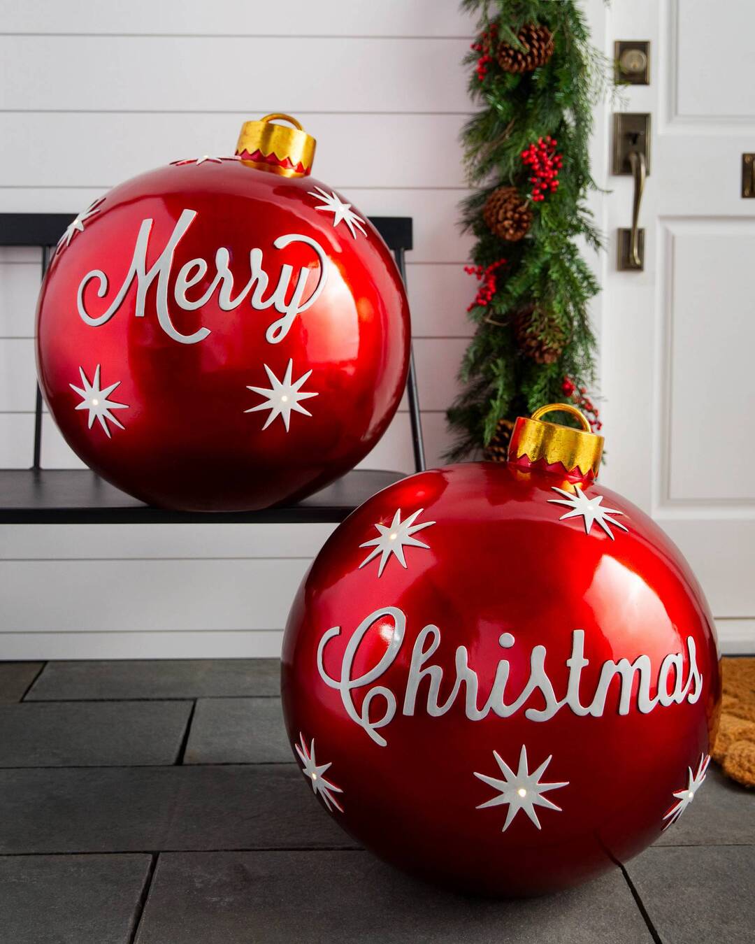 Sfere di Natale gonfiabili in PVC per esterni, resistenti alle intemperie e riutilizzabili, vari design