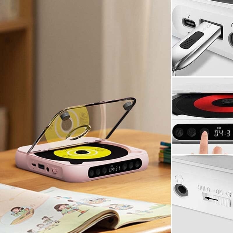 持ち運びに便利なBluetooth対応ポータブルCDプレーヤーで音楽を楽しもう