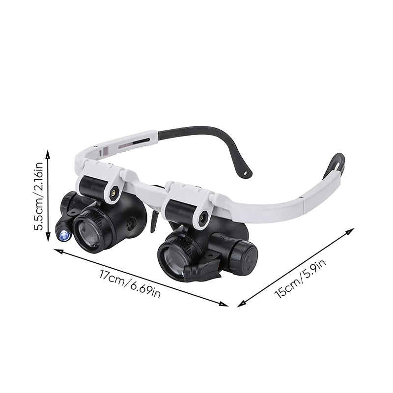 Dual-Lens LED Magnifier Kit With 8x, 15x, Plus 23x Magnification, 180-Degree Rotating Lens