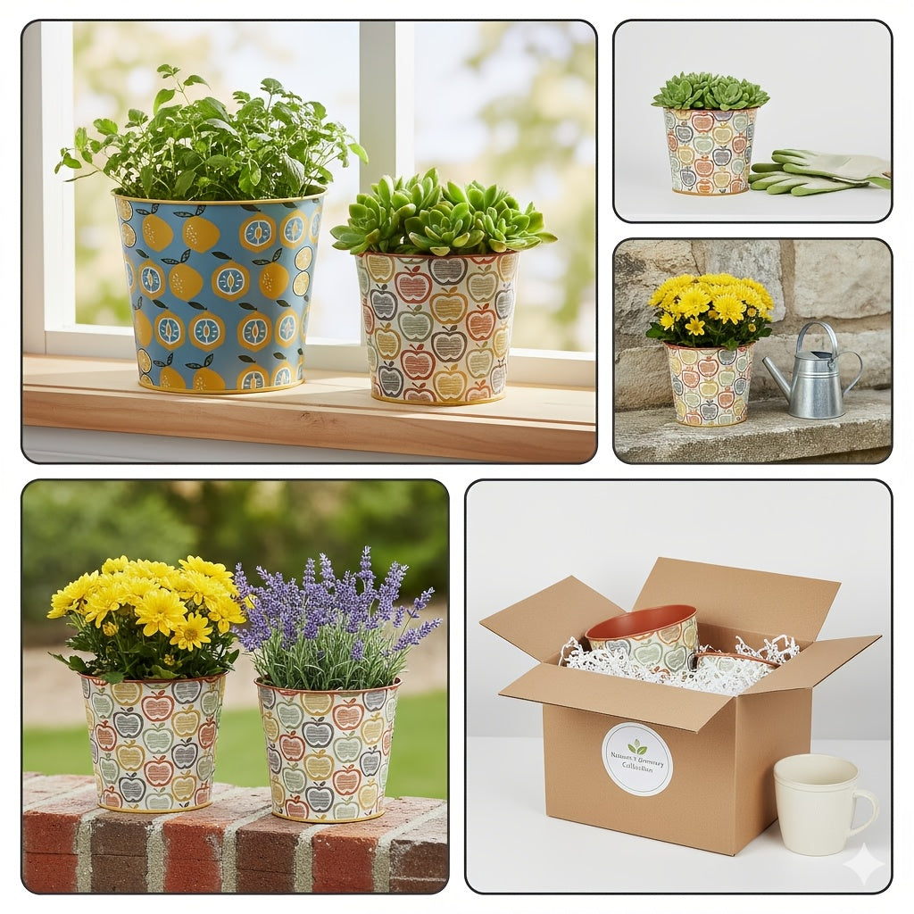 Sada dekorativních kovových květináčů Floralpot pro stylovou vnitřní prezentaci