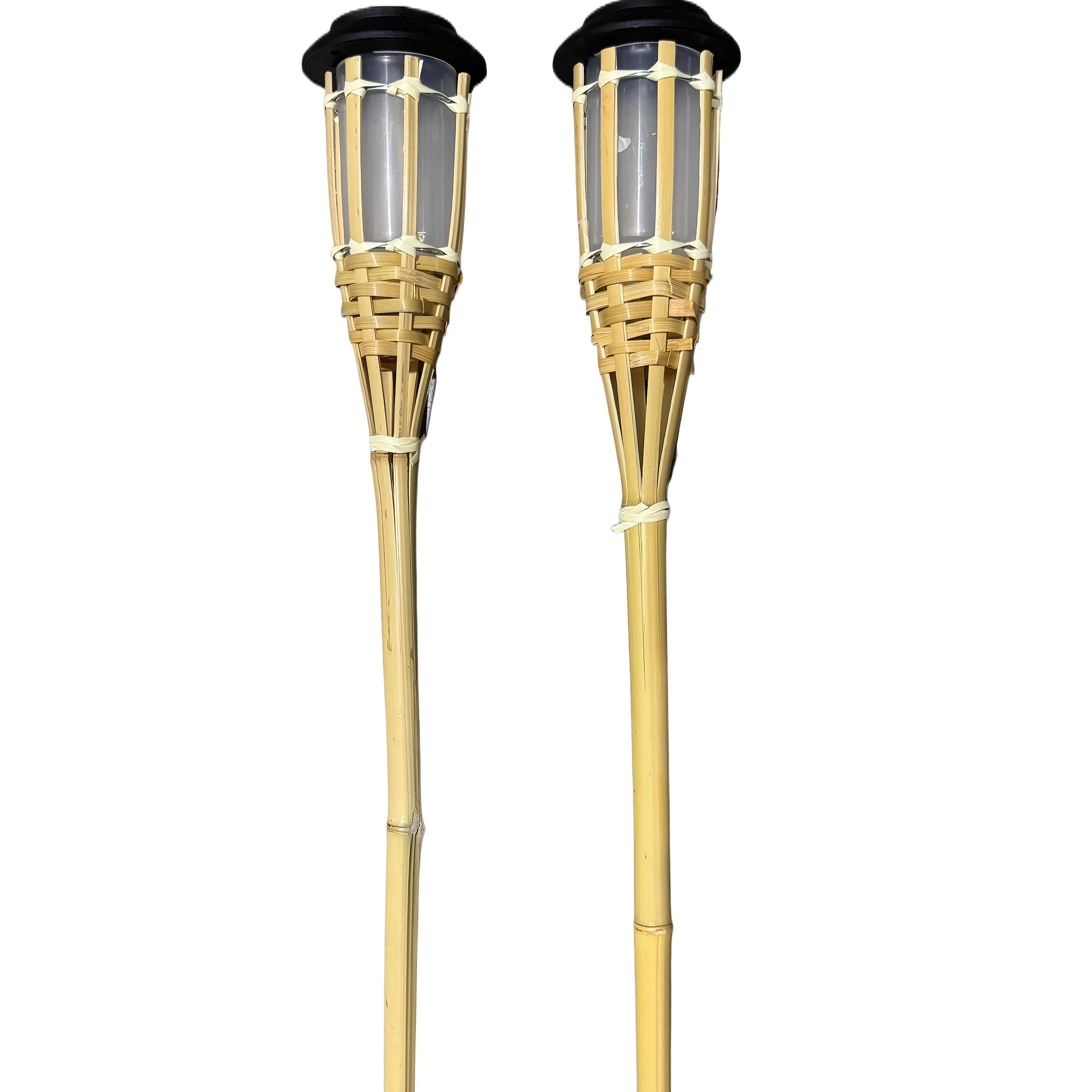 FlameGlow Solar Powered Bamboo Lights For Outdoor Ambiance