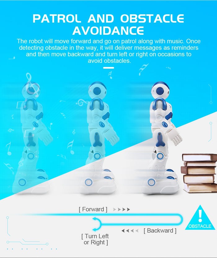 Robot per bambini ThinkBot con controllo gestuale che balla e parla, ricaricabile