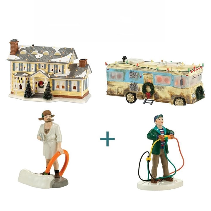 Hearthside Ceramic Family Christmas Village Figurine For Mantel Display