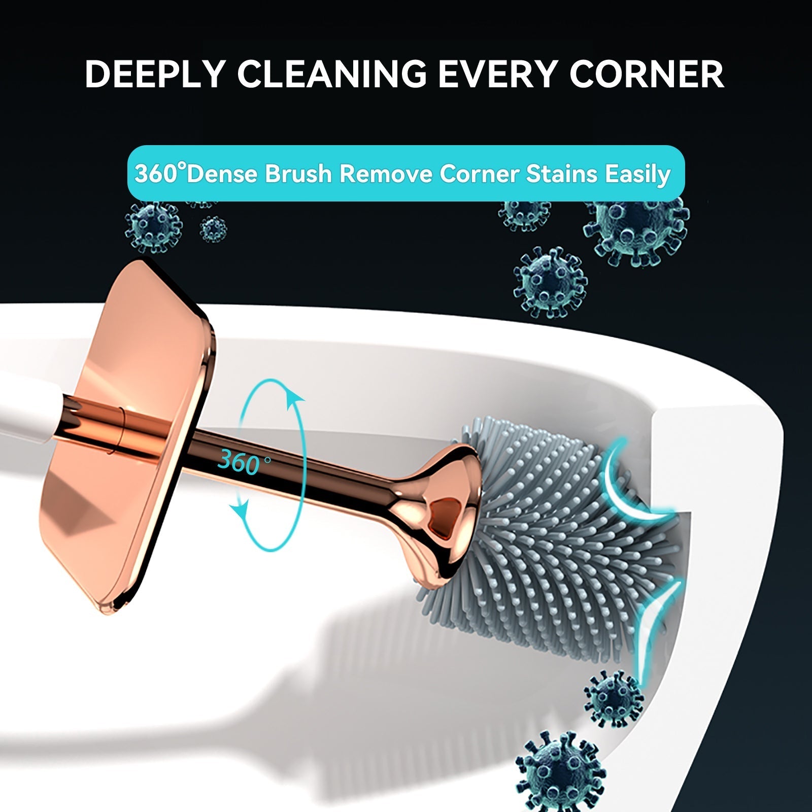 Bathoria Durable Holder for Cleaning Brush in Bathroom