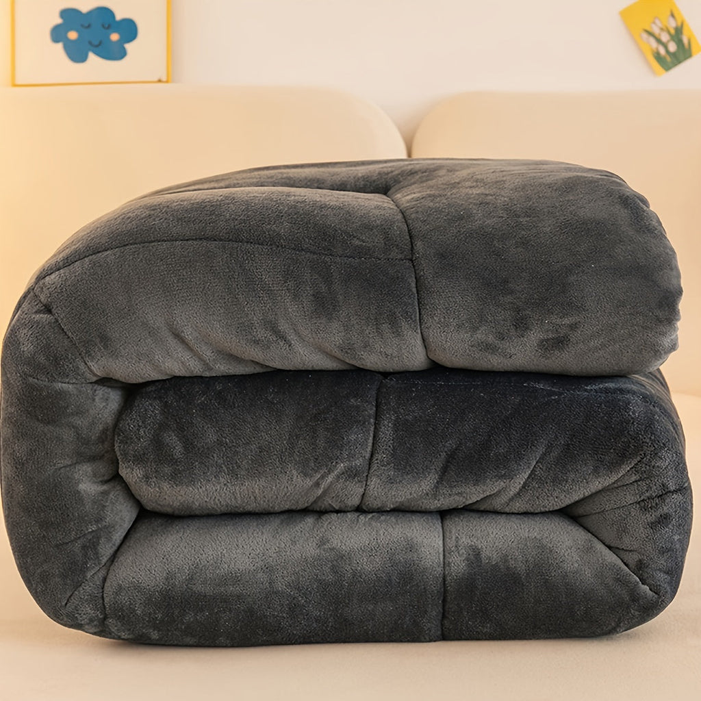 Velvloft Lammfell-Steppdecke mit Karomuster-Design