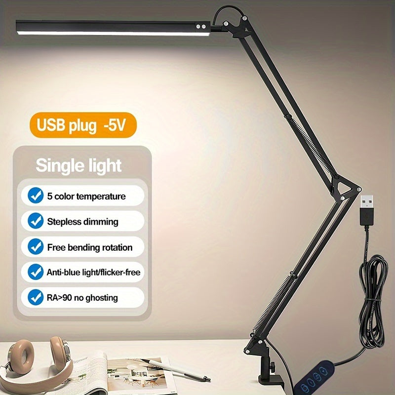 Flexiglow Clip-On LED Lamp With Adjustable Brightness and 3 Color Temperatures, 10 Levels