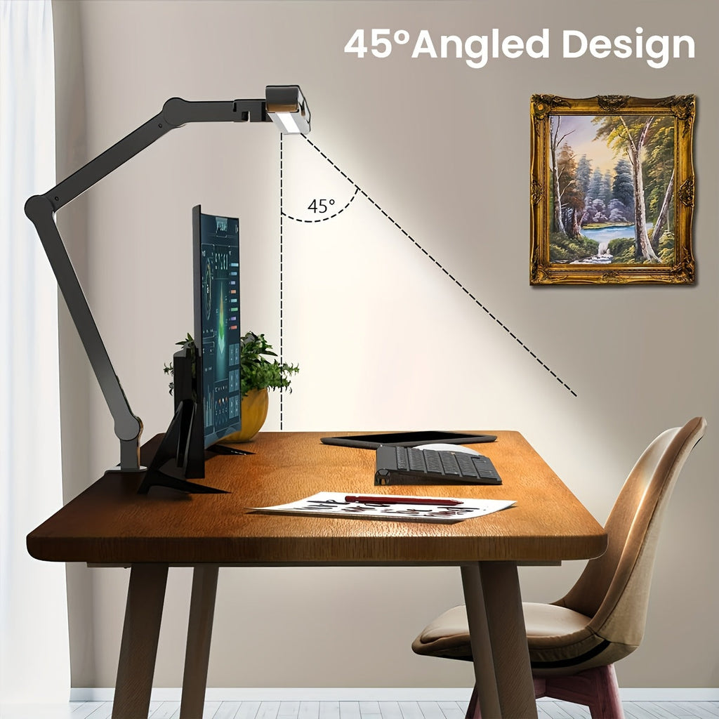 Prismalux Three-Head Clampable Led Desk Lamp for Workspaces