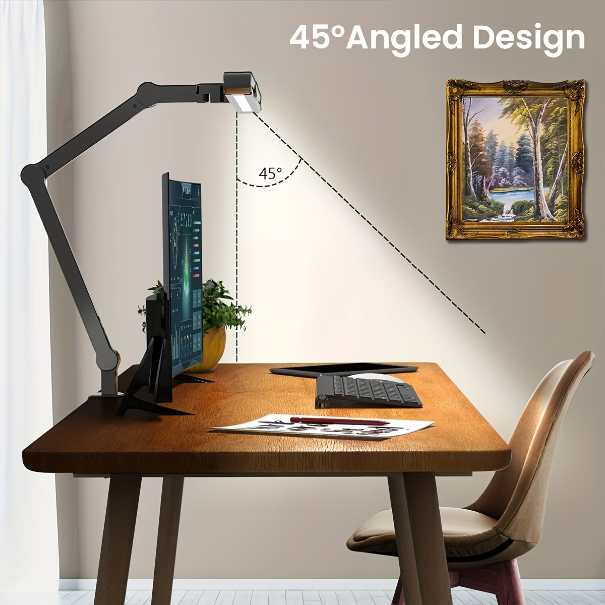 Prismalux Three-Head Clampable Led Desk Lamp for Workspaces