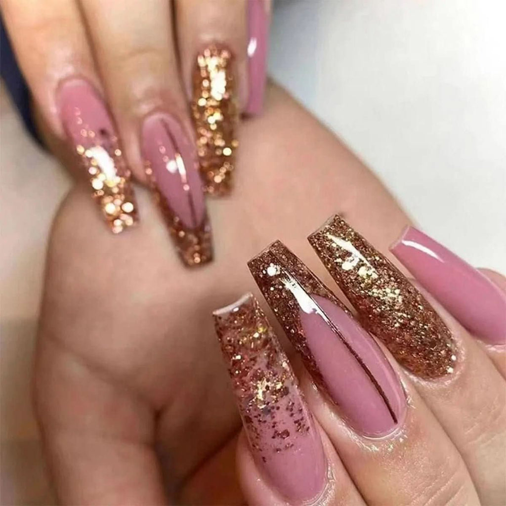 NovaGlam nalepovací nehty 24 růžových vzorů Rychlá aplikace pro okamžitý glamour pro profesionály
