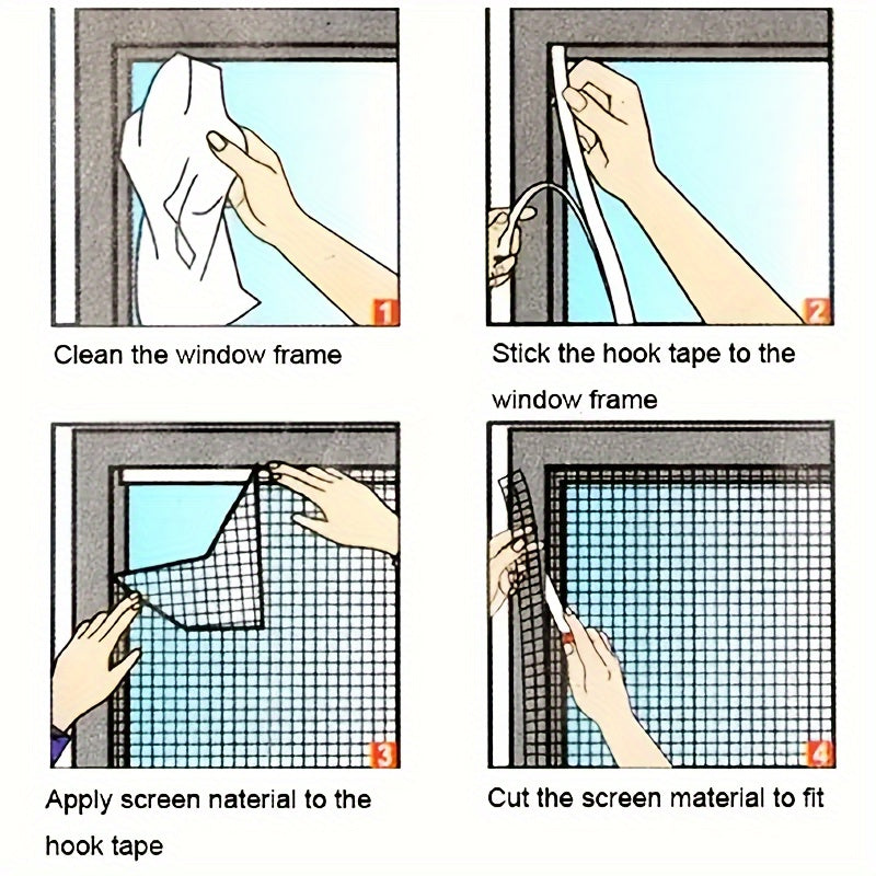 Bugmesh Quick Install Window Net for Mosquitoes With Self-Adhesive Kit Included