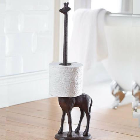 TwigaRoll Cast Iron Giraffe Toilet Paper Stand For Bathrooms