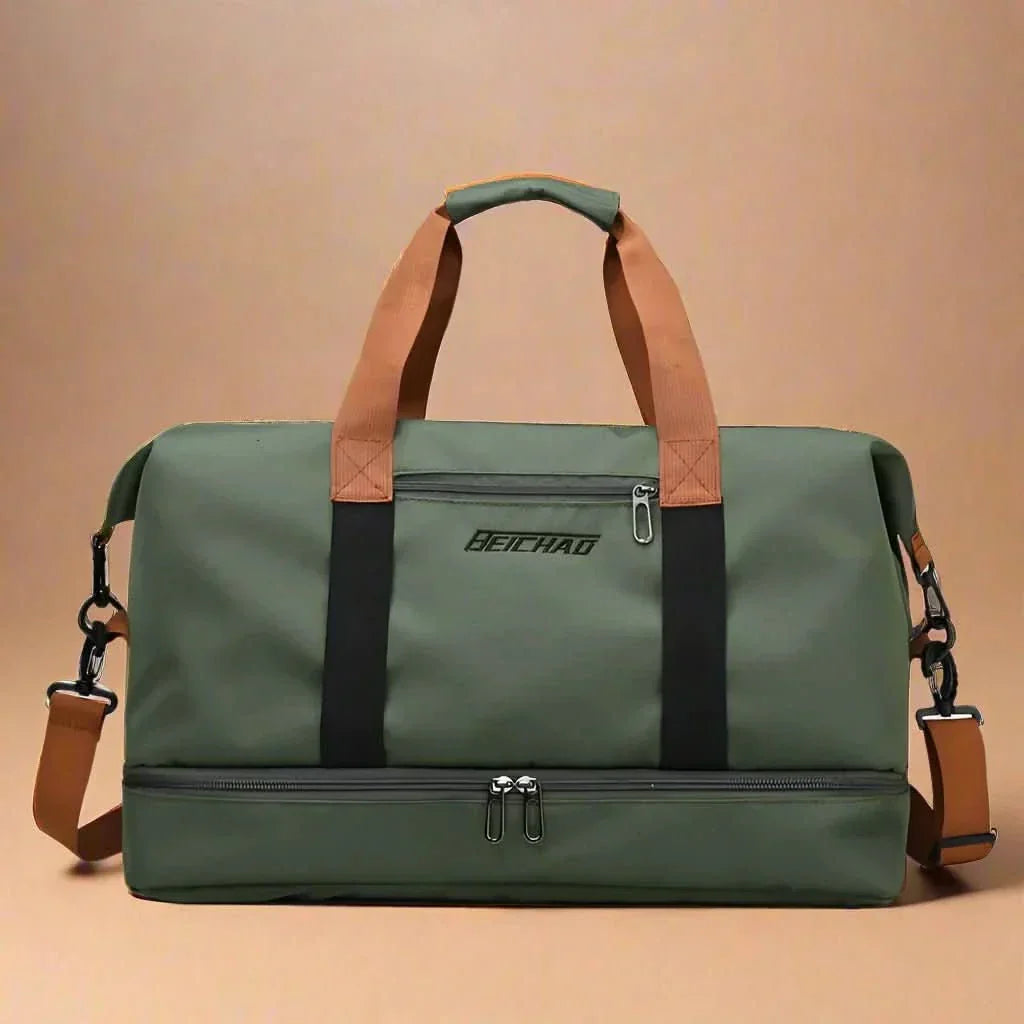 ApexTrail Waterproof Duffle Bag Featuring Shoe Pocket And Wet Dry Compartment