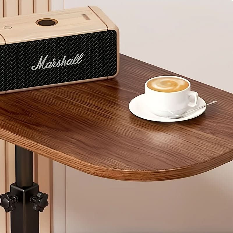 AeroLift Wood Top Side Table With Adjustable Height For Sofa And Bed