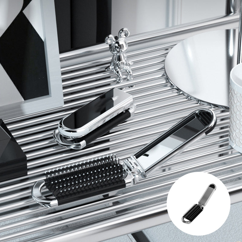 Spazzola per Capelli da Viaggio MirrorFlex con Specchio Pieghevole, Compatta per Styling in Movimento