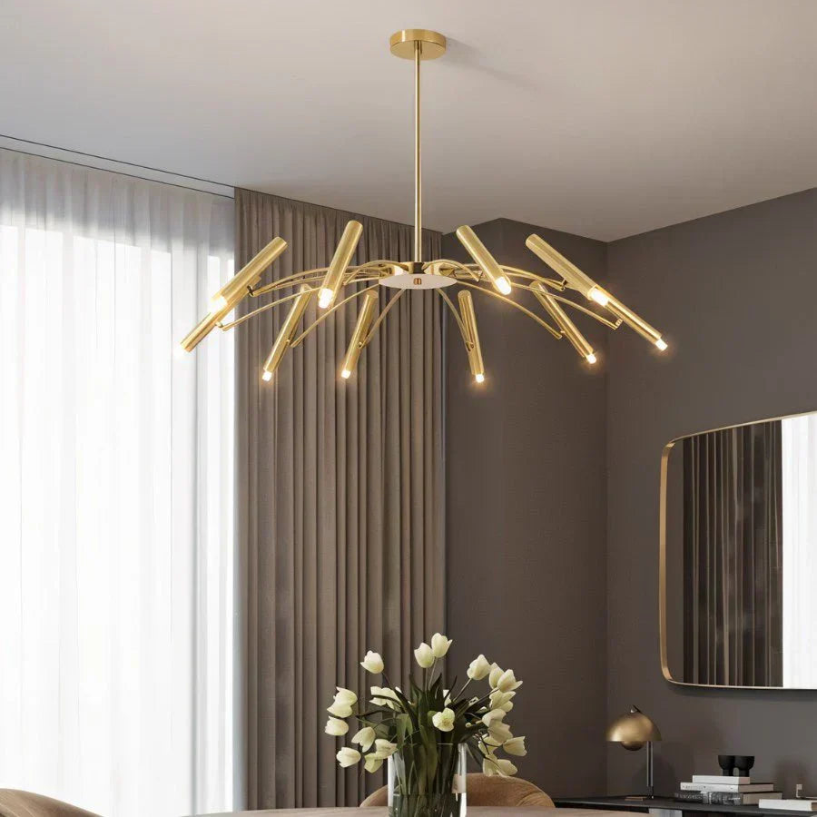 Astra Mid-Century Modern LED-krona med justerbara lampor för matsal