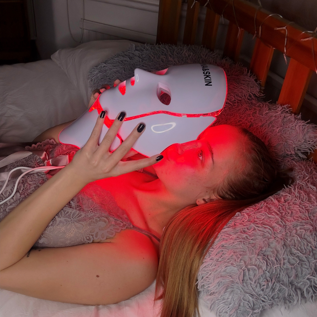 NovaGlow RegenMask LED Face and Neck Skin Rejuvenation Mask for Home Use