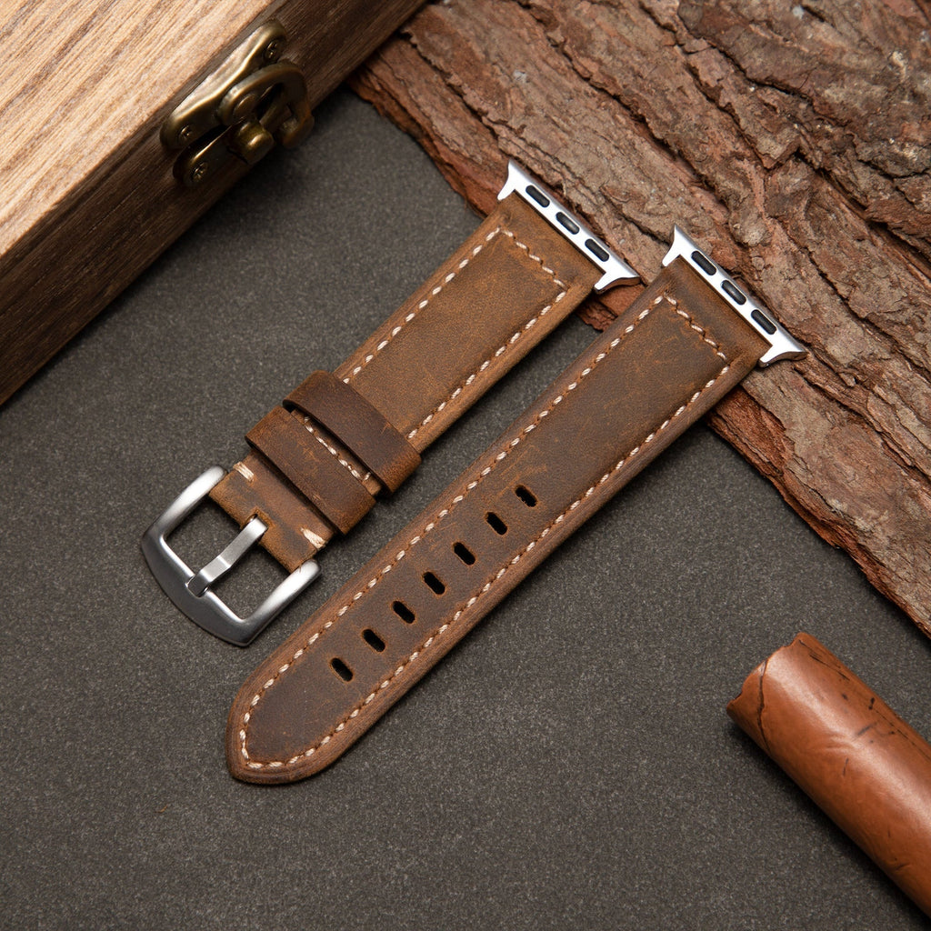 AuroraForge Cinturino in Pelle Vintage Opaco per Apple Watch