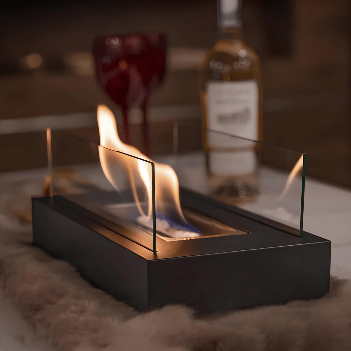 EmberNova Tabletop Bioethanol Fireplace For Indoor Or Outdoor Use