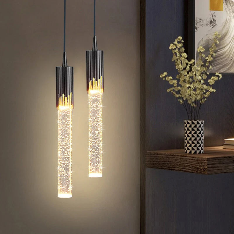 Lustreau Cylindrical Glass Pendant Light For Modern Homes And Dining Areas