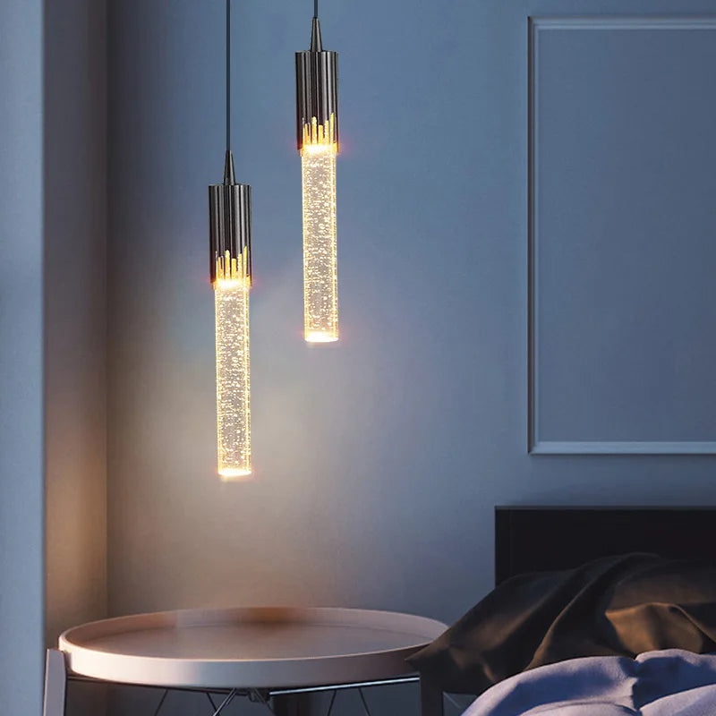 Lustreau Cylindrical Glass Pendant Light For Modern Homes And Dining Areas