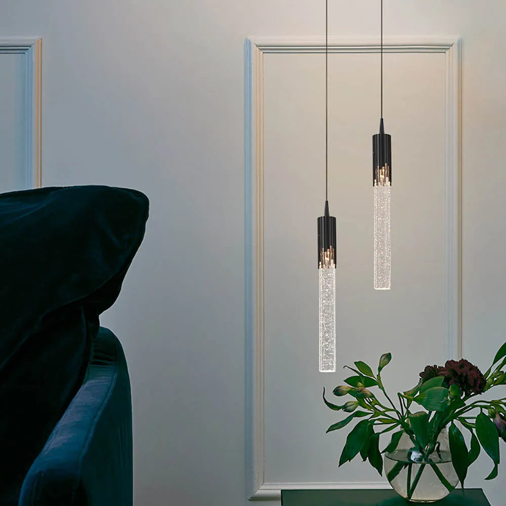 Lustreau Cylindrical Glass Pendant Light For Modern Homes And Dining Areas