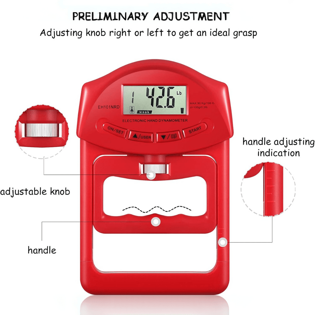 Handpower Pro Digital Grip Dynamometer For Precise Strength Up To 90 Kg