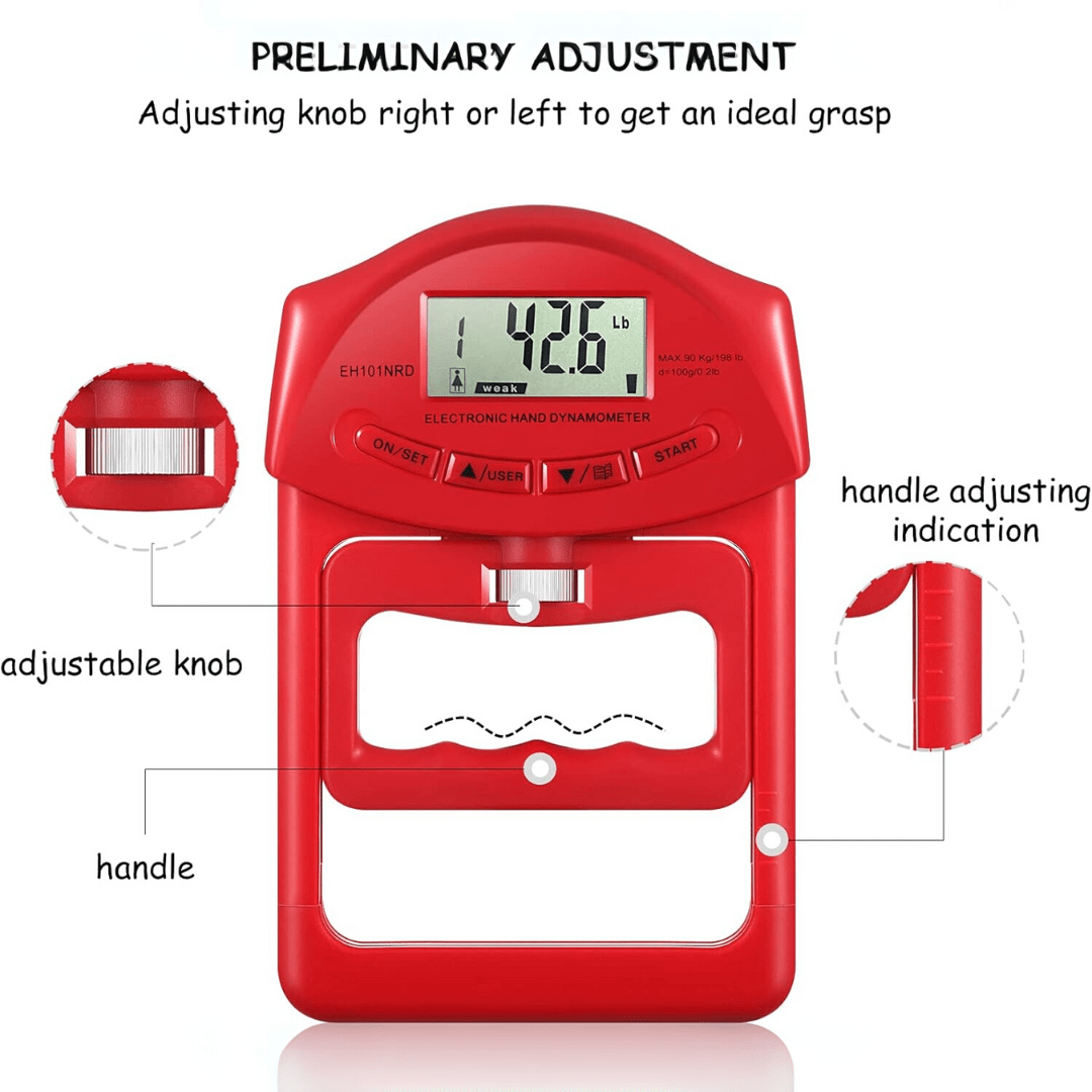 Handpower Pro Digital Grip Dynamometer For Precise Strength Up To 90 Kg