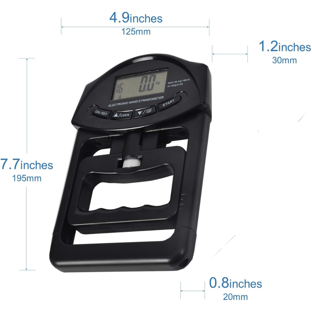 Handpower Pro Digital Grip Dynamometer For Precise Strength Up To 90 Kg