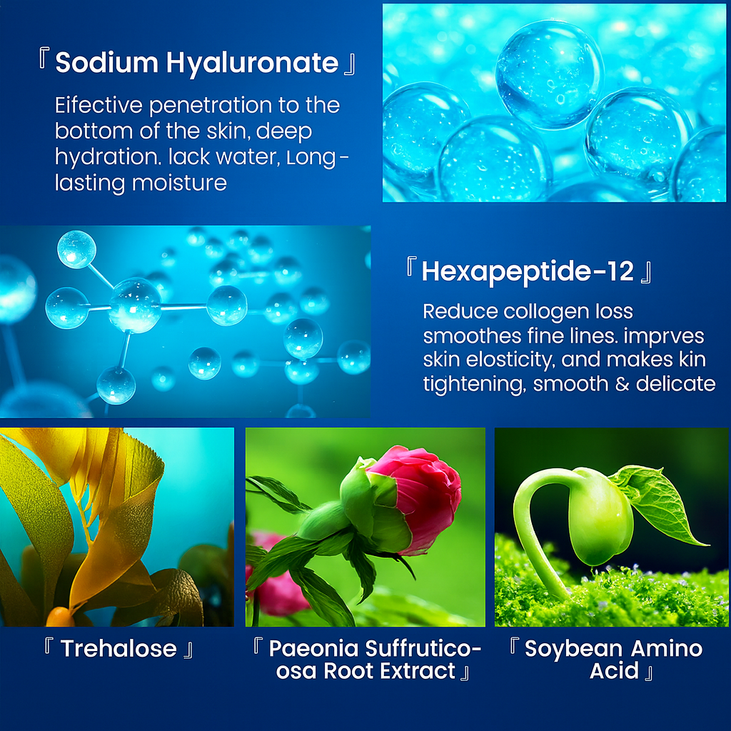 Sérum s 6D kyselinou hyaluronovou poskytuje zářivou hydrataci pro plnou a jemnou pokožku