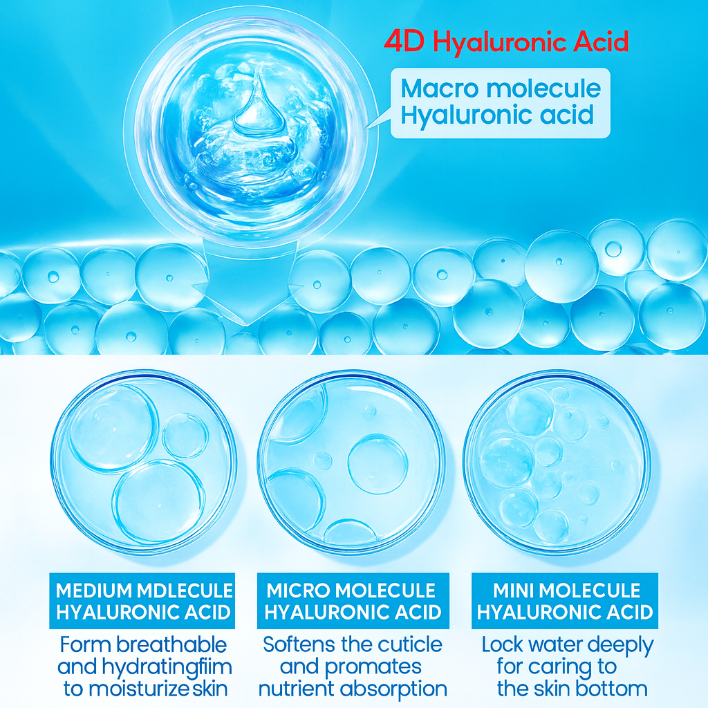 Sérum s 6D kyselinou hyaluronovou poskytuje zářivou hydrataci pro plnou a jemnou pokožku