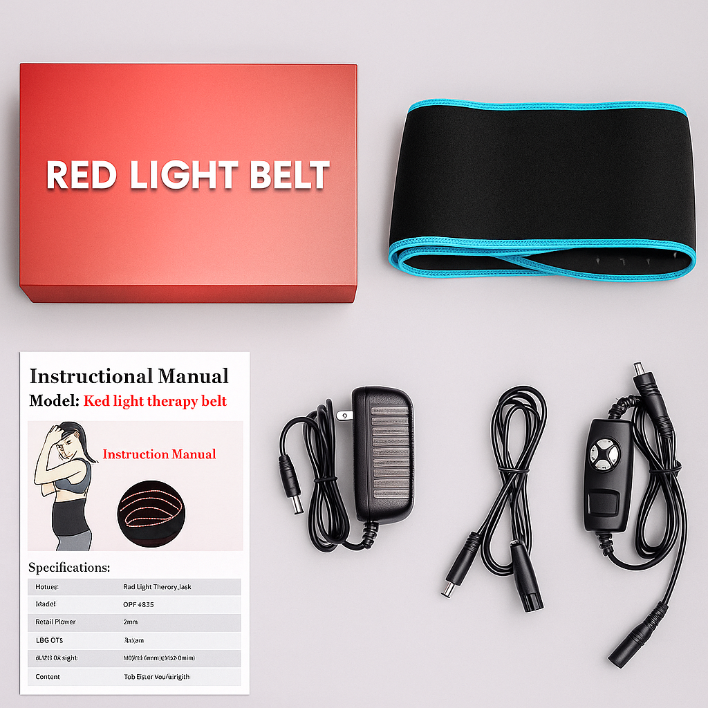 AuraFlex kannettava LED-vyö, jossa 660 nm punaiset ja 850 nm lähi-infrapuna-LEDit, 105 LEDiä