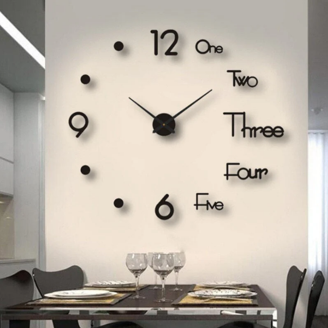 Sleek Modern Wall Clock With 3D Numerals That Float
