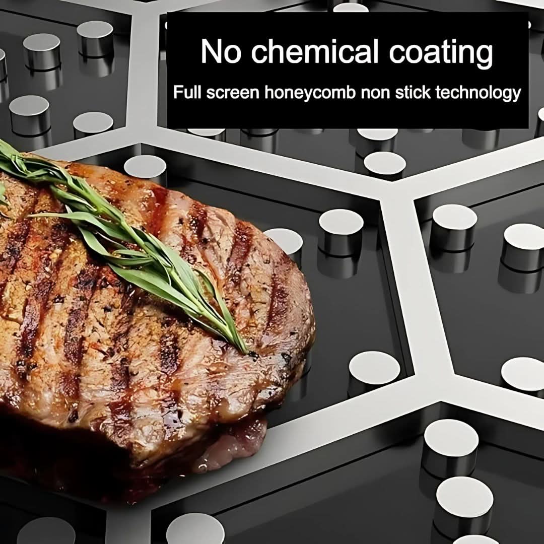 Sartén Antiadherente de Acero Inoxidable StellarForge Hexa Surface para Cocina Diaria