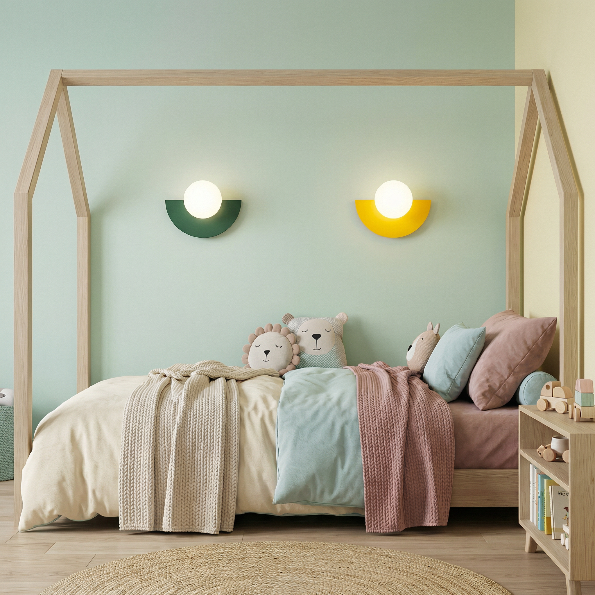Lampada da parete semicircolare Summit con LED integrato per un'atmosfera calda negli spazi moderni