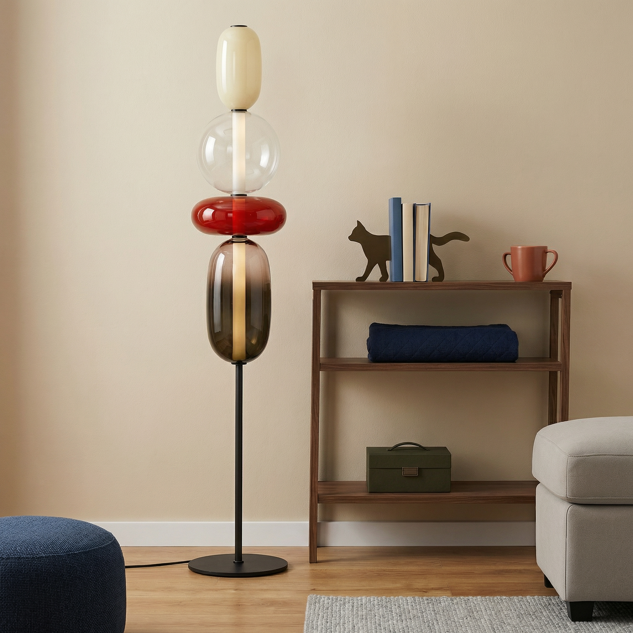 Aurora modern golvlampa med skulptural design och varm LED-glöd för vardagsrum