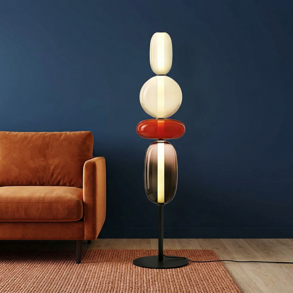 Aurora modern golvlampa med skulptural design och varm LED-glöd för vardagsrum