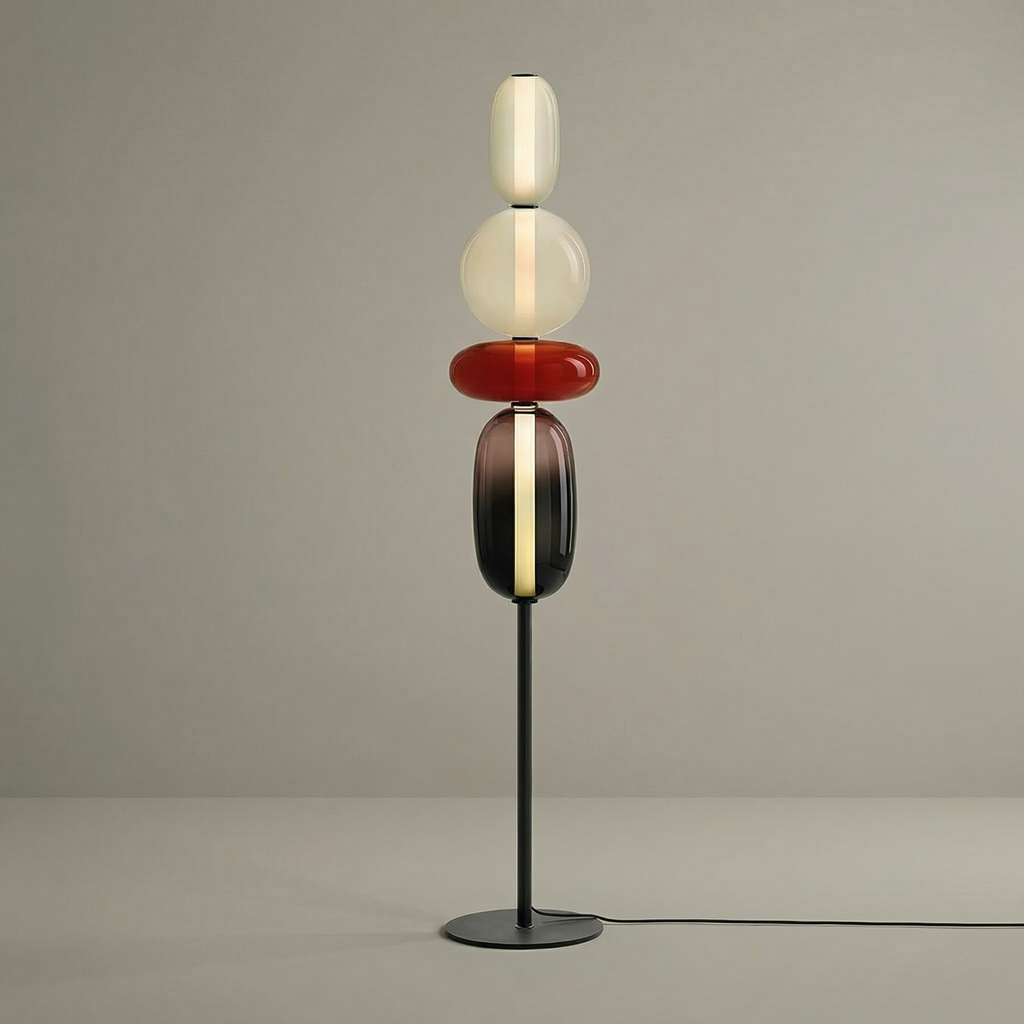 Aurora modern golvlampa med skulptural design och varm LED-glöd för vardagsrum