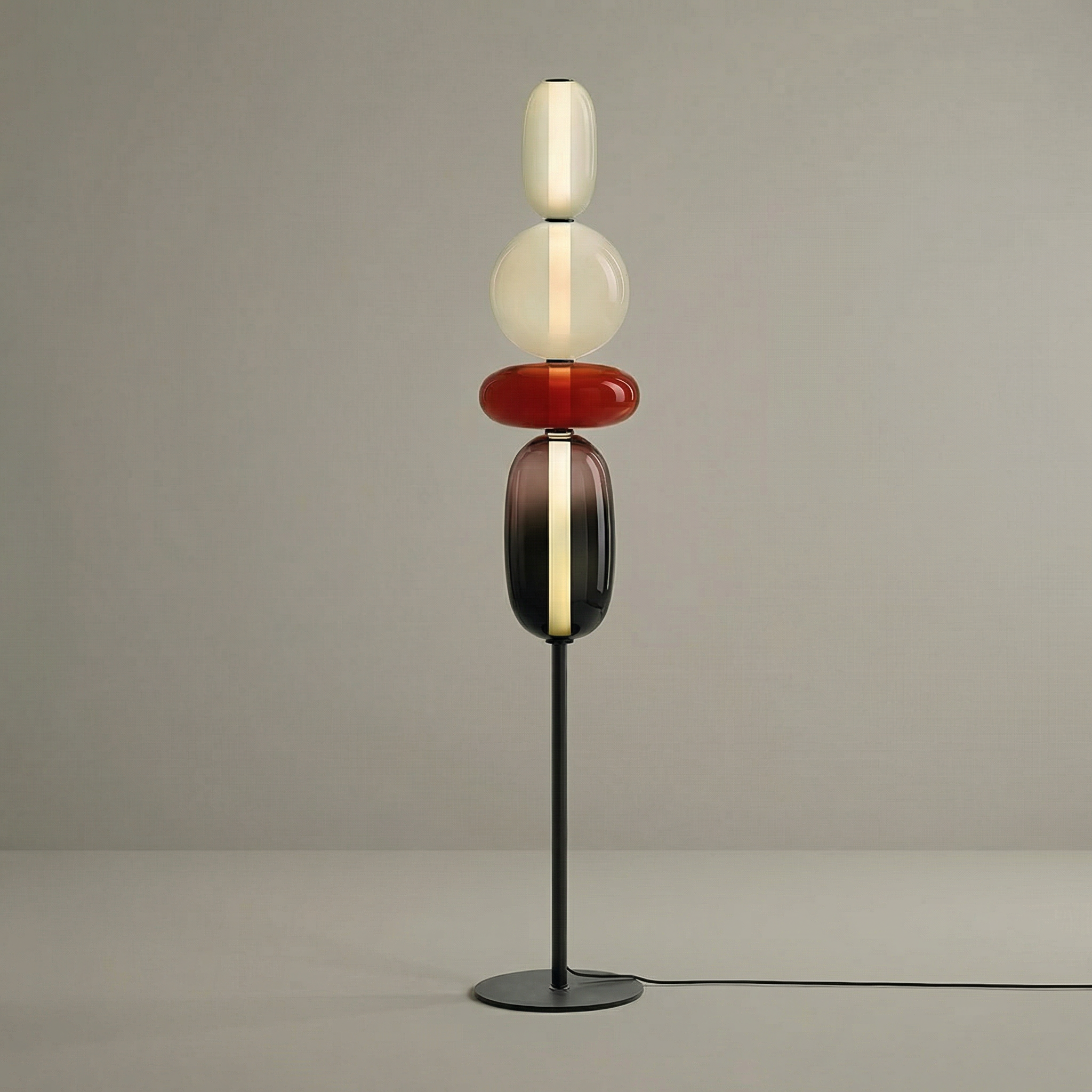 Aurora modern golvlampa med skulptural design och varm LED-glöd för vardagsrum