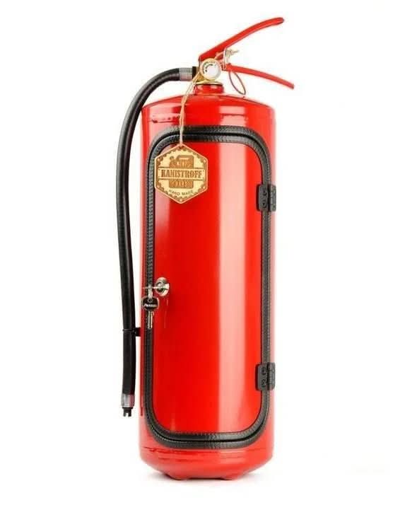 FlameVault Hidden Bottle Storage Inside Realistic-Style Extinguisher Cabinet