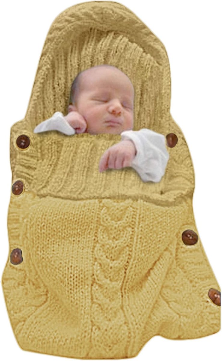 CozyNest Beige Baby Wrap Set With Newborn Blanket And Sleep Sack