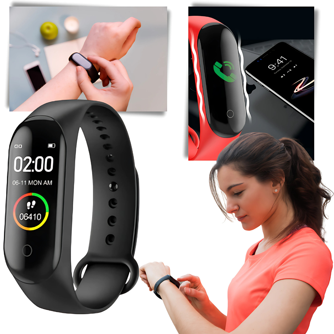 Reloj rastreador de salud con monitoreo del sueño y datos de calidad del sueño