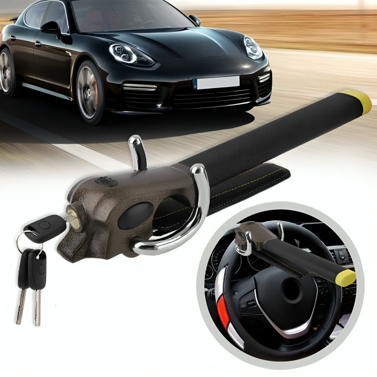 Heavy Duty Lock For Steering Wheel To Deter Vehicle Theft