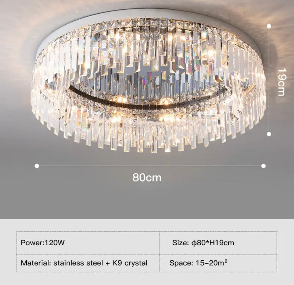 Collection de lustres Lumen Arc en finition argentée ou dorée